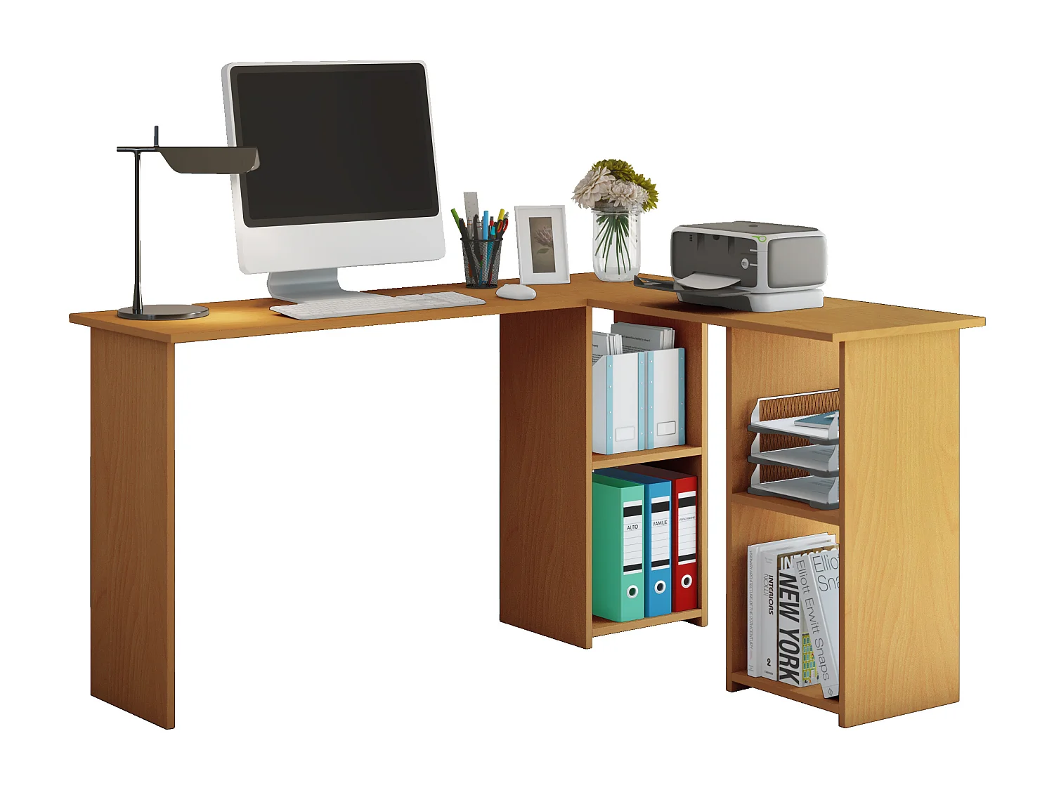 Scrivania angolare in legno Scrivania Lusias