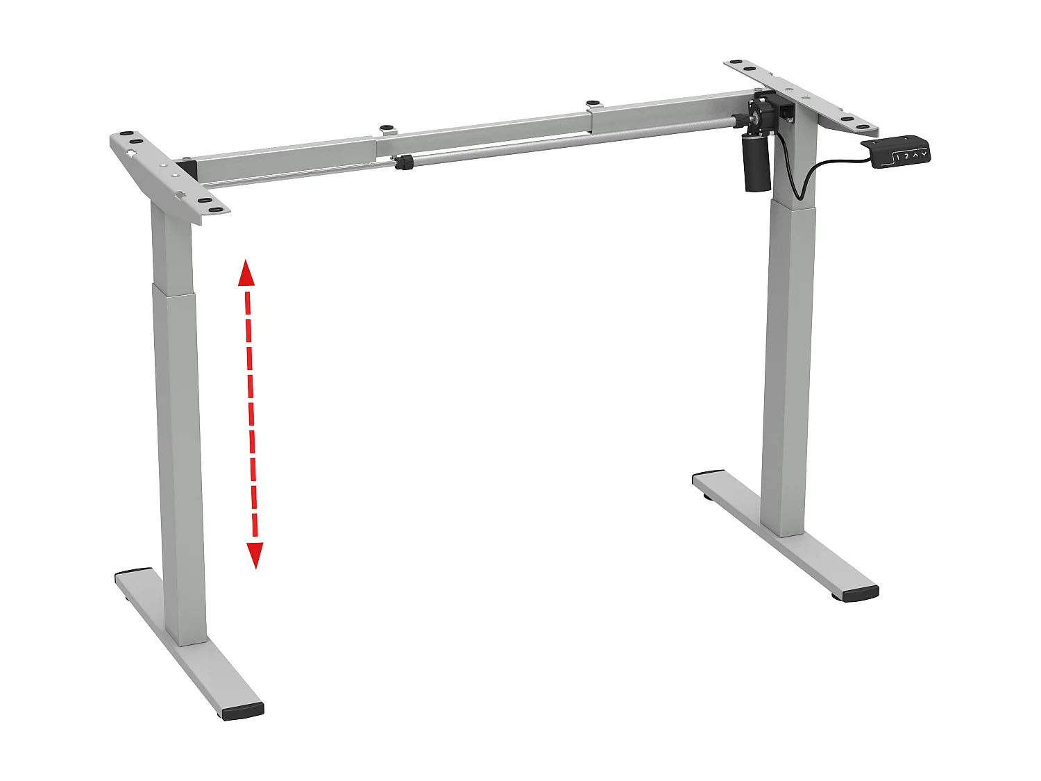 Desk Lona Silver H. 71-120 x W. 92-130 x D. 48 cm