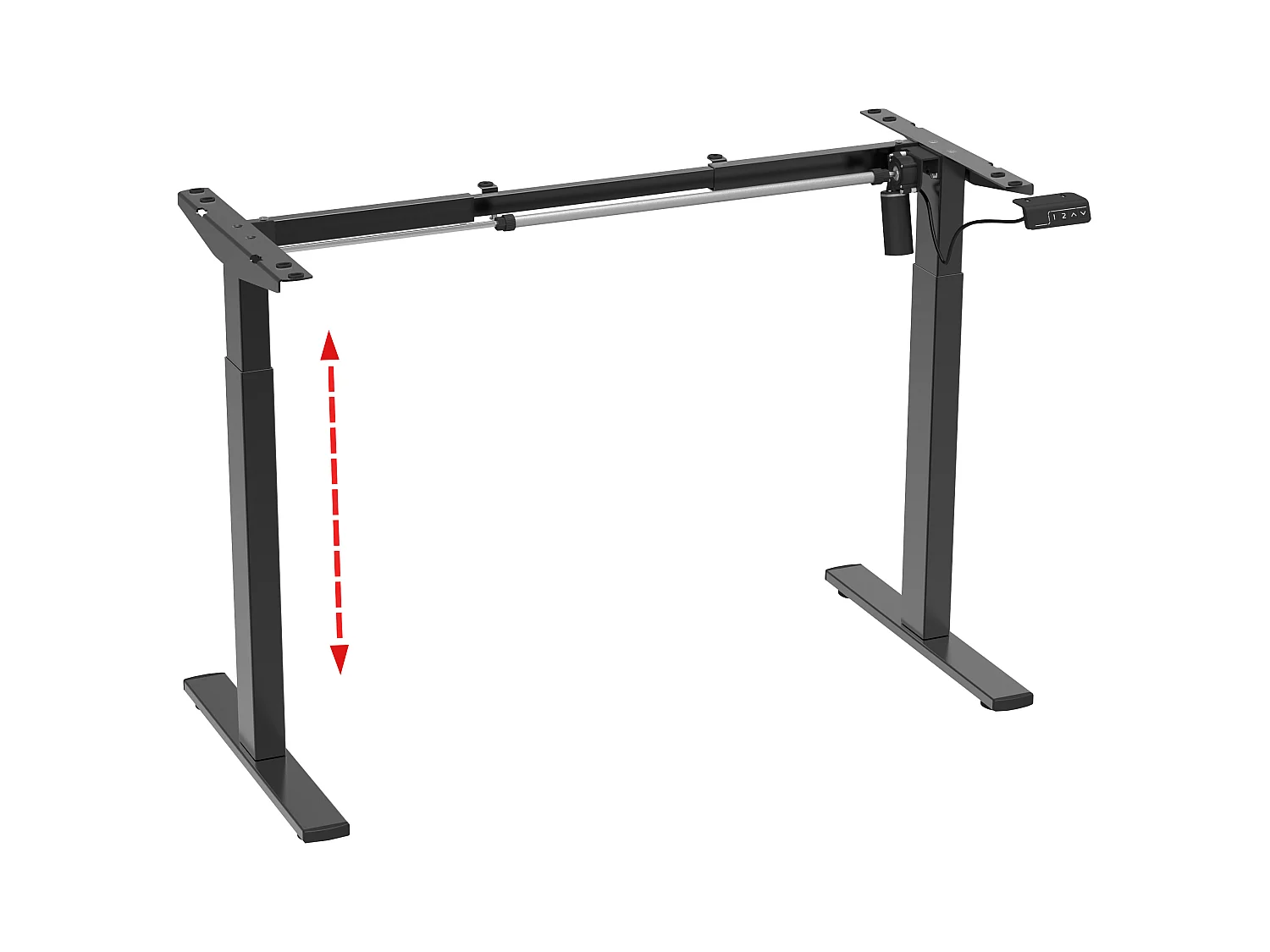Desk Lona Black H. 71-120 x W. 92-130 x D. 48 cm