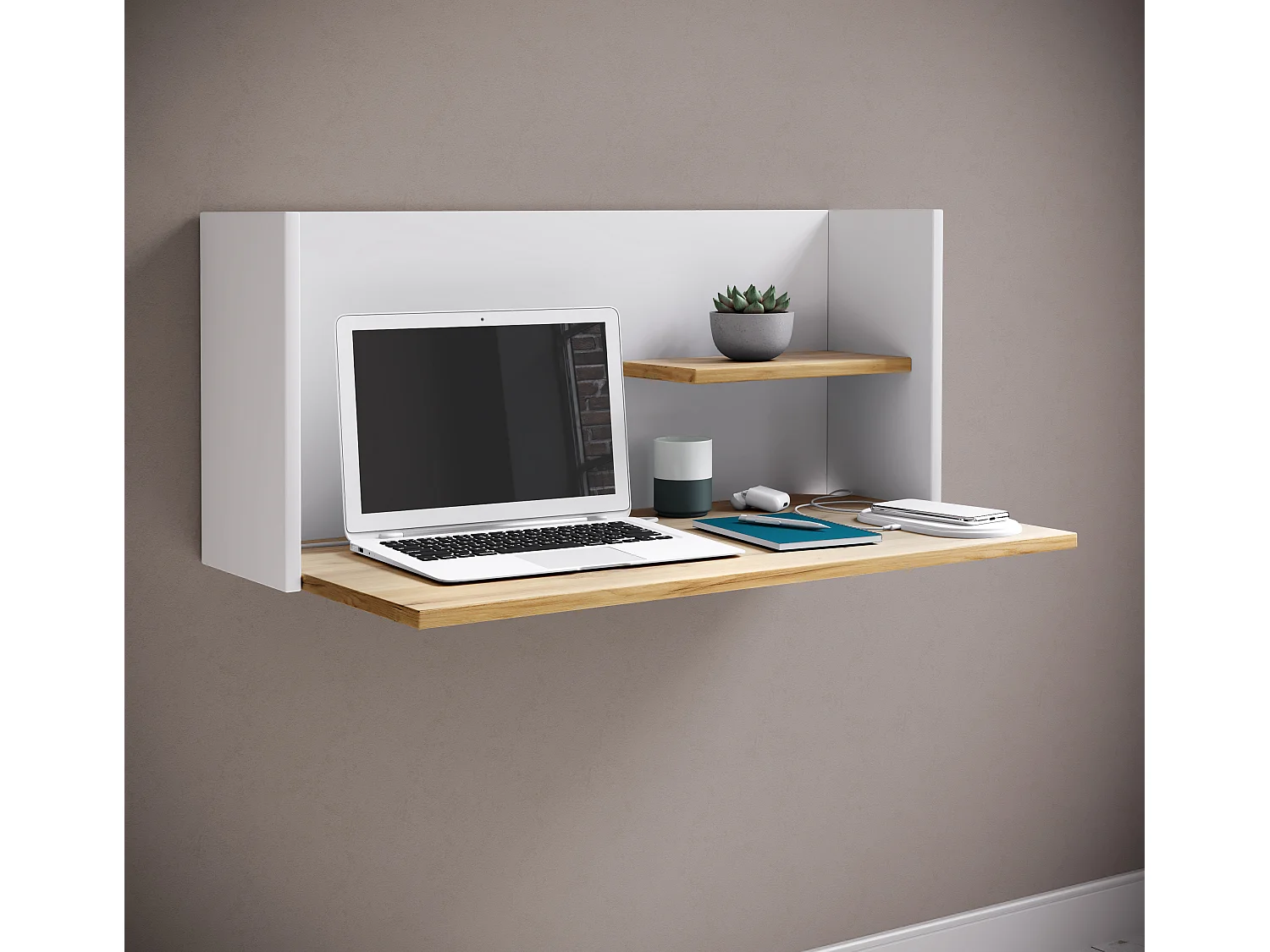 VCM madeira pendurado mesa de mesa de mesa de mesa de mesa de mesa de mesa de mesa Workas (branco / mel de carvalho)