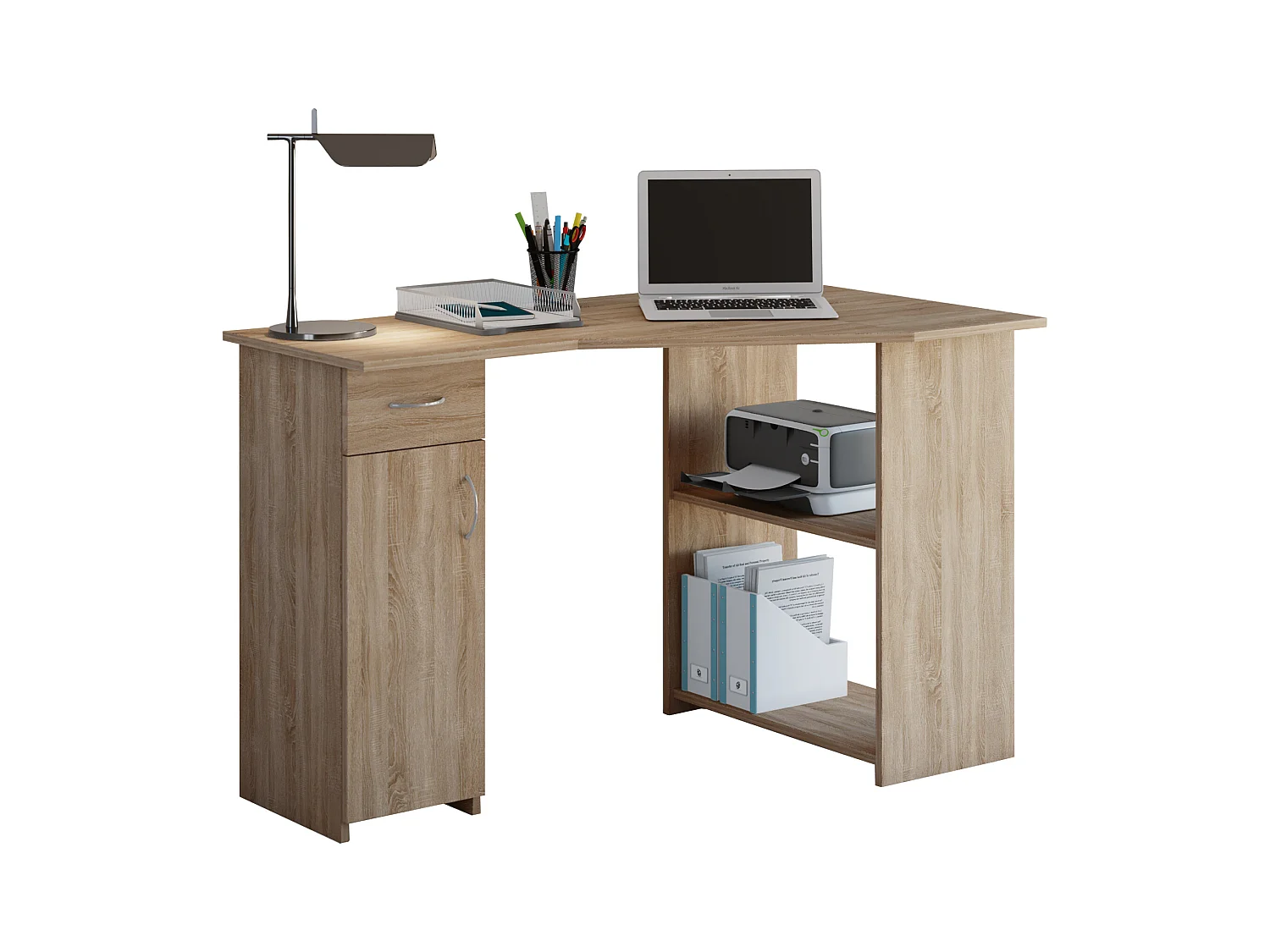 Desk Linzia Sonoma oak (Sägerau) H. 76 x W. 118 x D. 77 cm