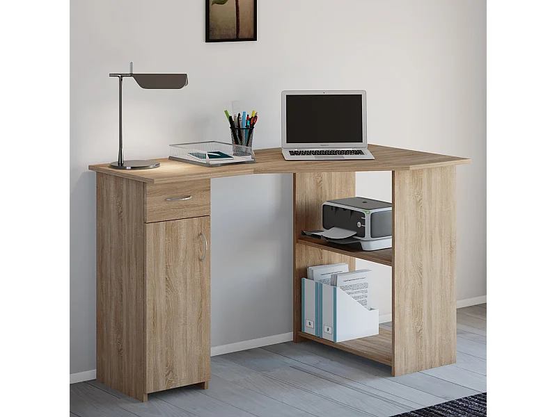 Desk Linzia Sonoma oak (Sägerau) H. 76 x W. 118 x D. 77 cm