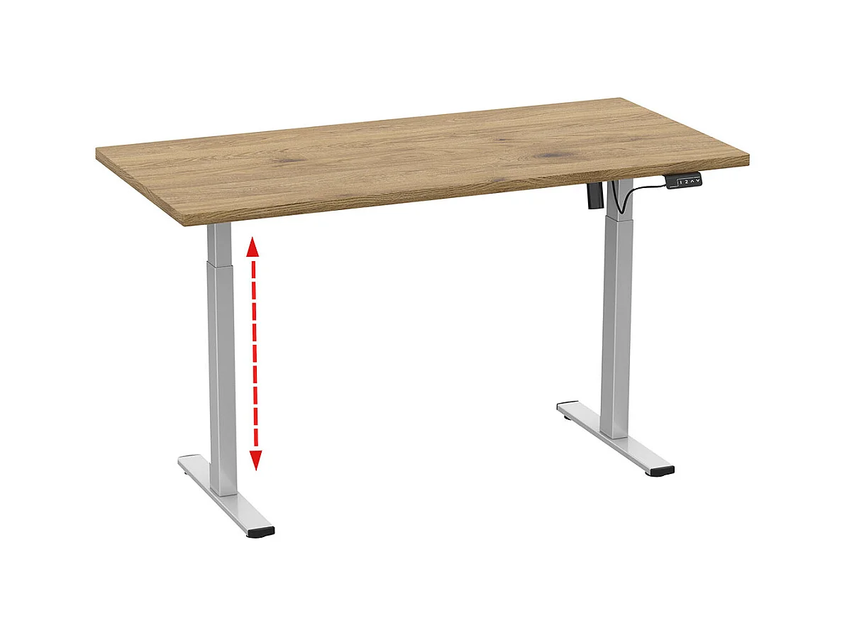 Desk Lona Silver / Honey oak H. 71-120 x W. 110 x D. 50 cm