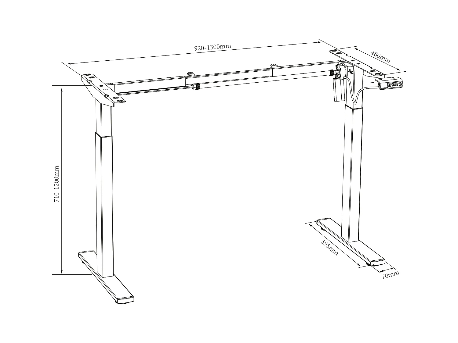 Desk Lona Silver / Honey oak H. 71-120 x W. 110 x D. 50 cm