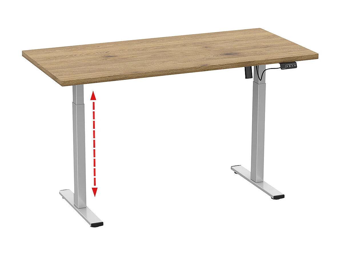 Desk Lona Silver / Honey oak H. 71-120 x W. 110 x D. 50 cm