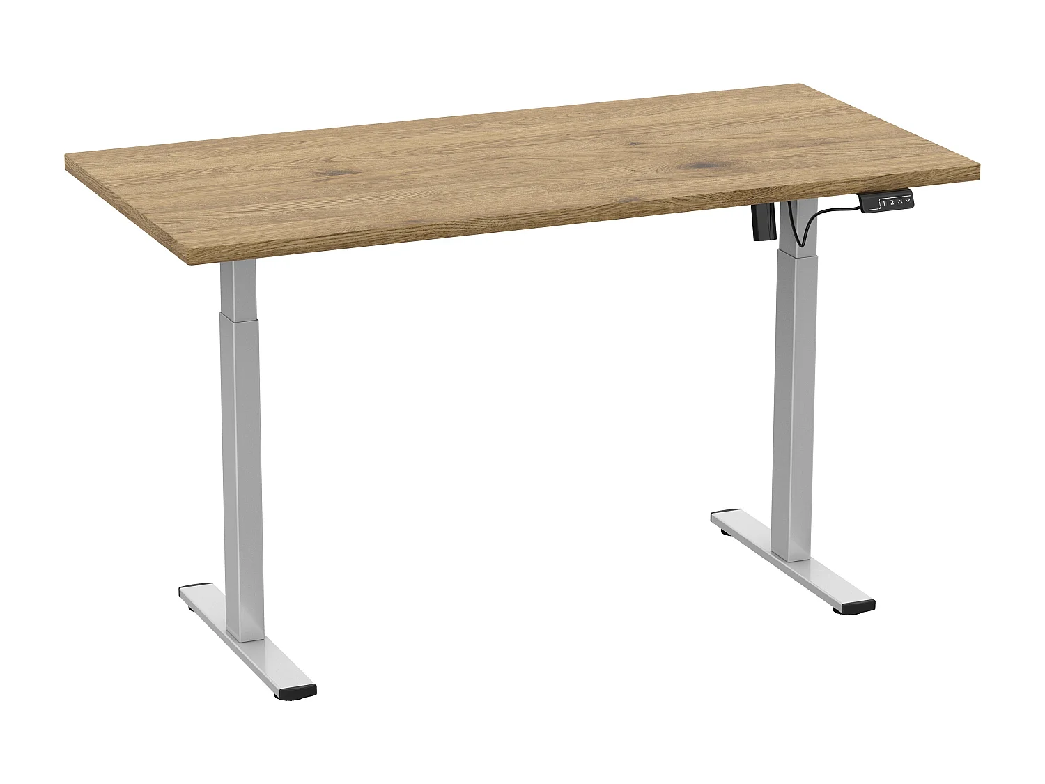 Desk Lona Silver / Honey oak H. 71-120 x W. 110 x D. 50 cm