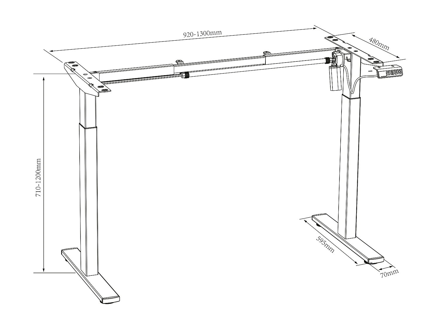 Desk Lona Silver / Sonoma oak H. 71-120 x W. 110 x D. 50 cm