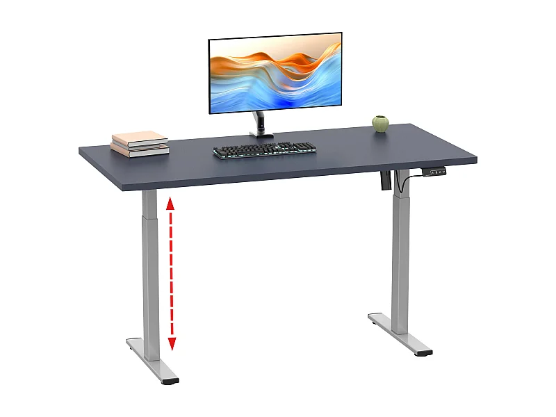 Desk Lona Silver / Anthracite H. 71-120 x W. 110 x D. 50 cm