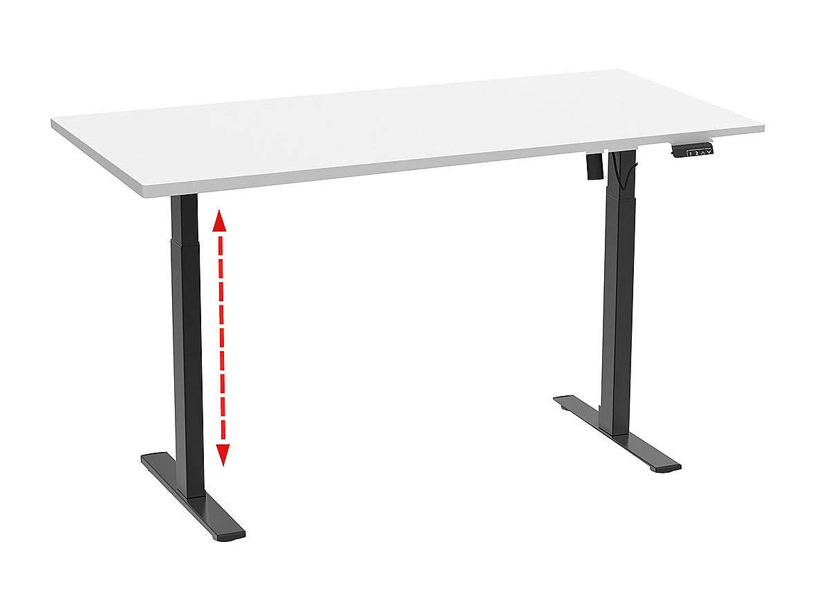 Desk Lona Black / White H. 71-120 x W. 140 x D. 50 cm