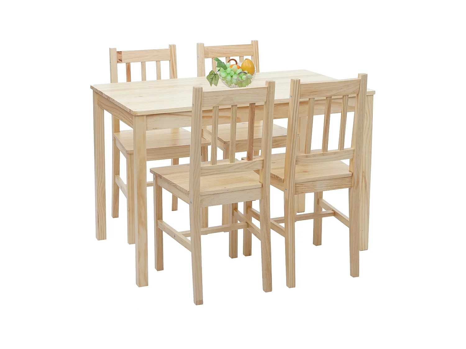 Ensemble de salle à manger MCW-F77 (5 pièces),  bois de pin finition lasure