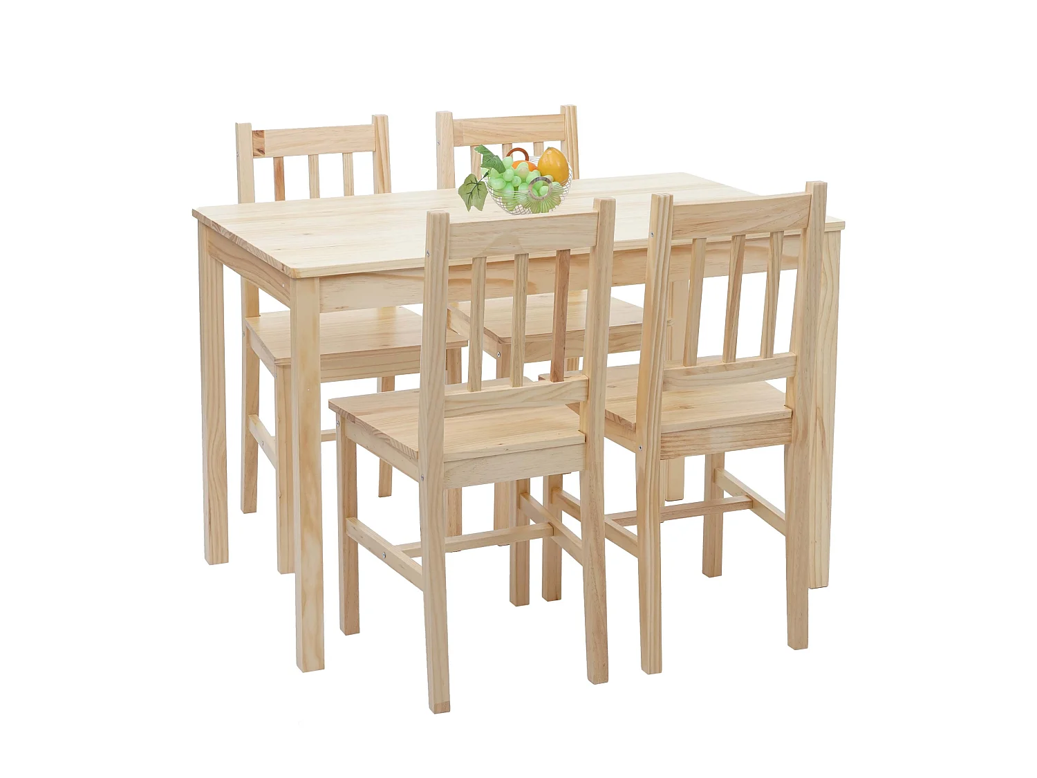 Ensemble de salle à manger MCW-F77 (5 pièces),  bois de pin finition lasure