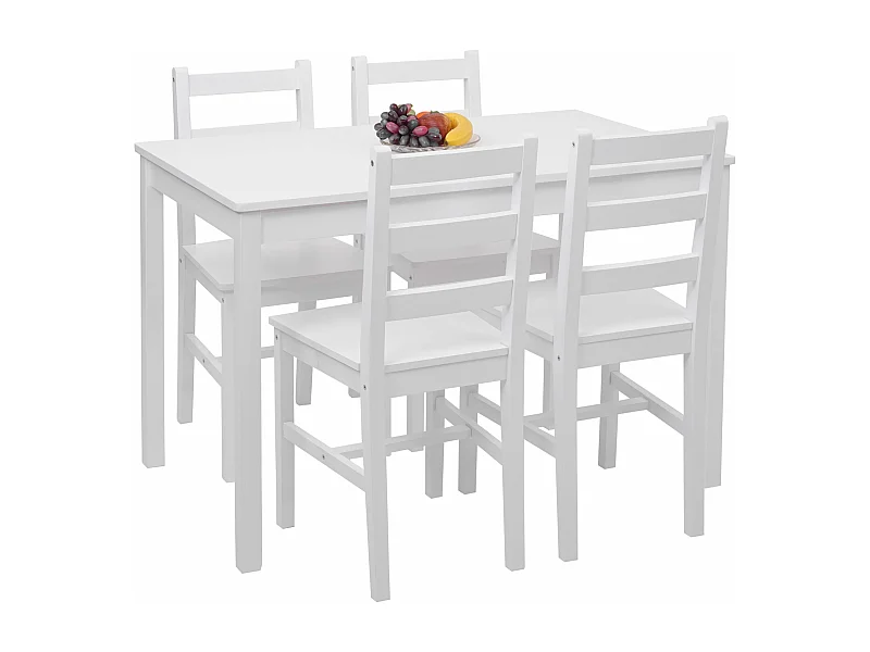 Juego de comedor MCW-F77 (5 piezas),  blanco