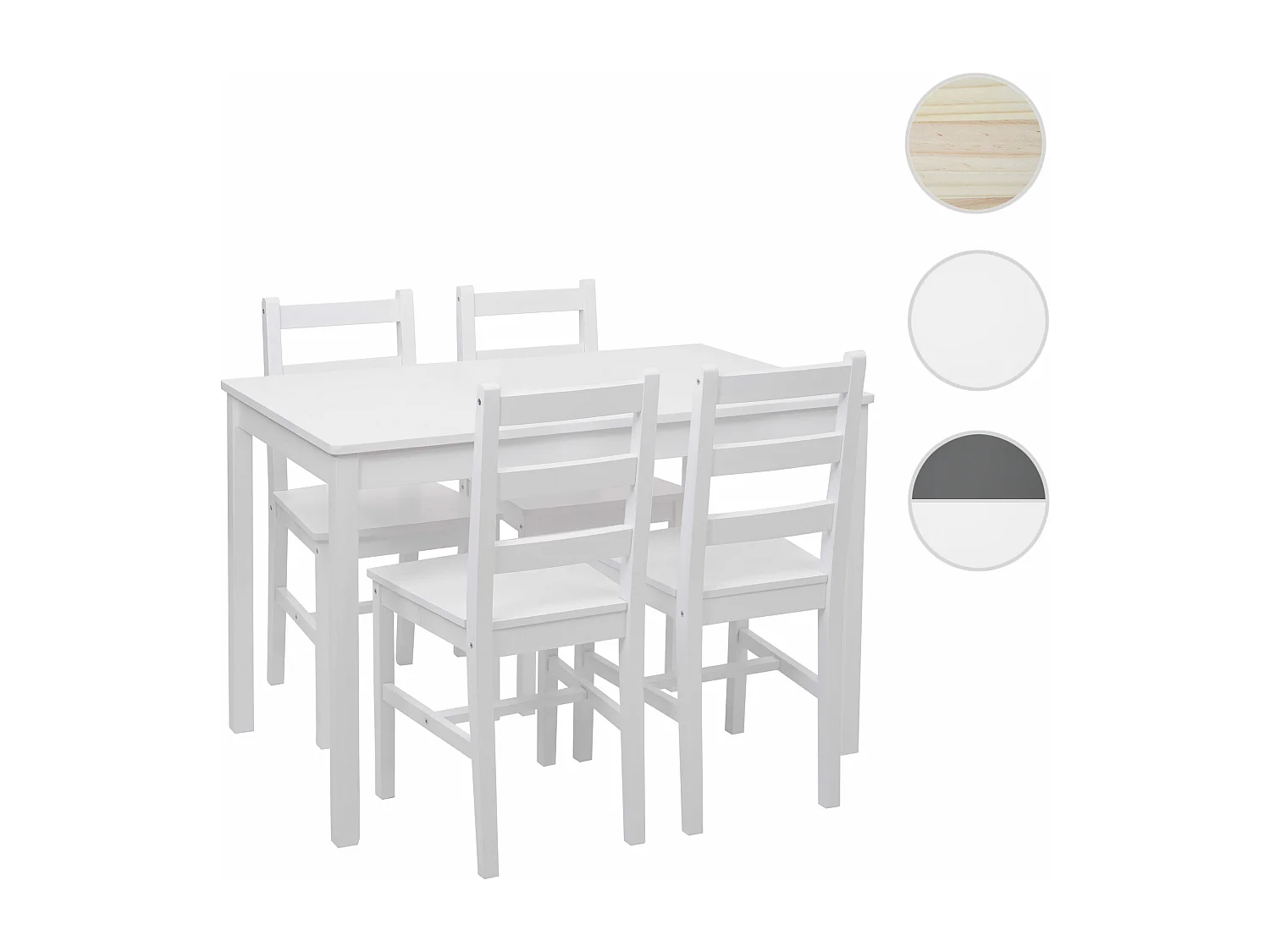 Eetkamer set MCW-F77 (5-delig),  wit