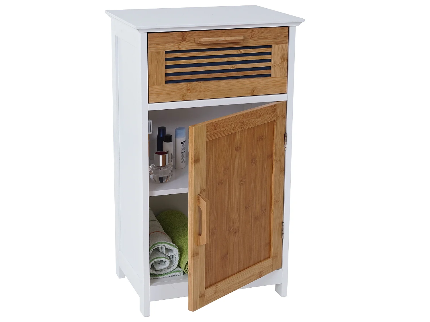 Commode MCW-A85 Armoire de salle de bain en bambou