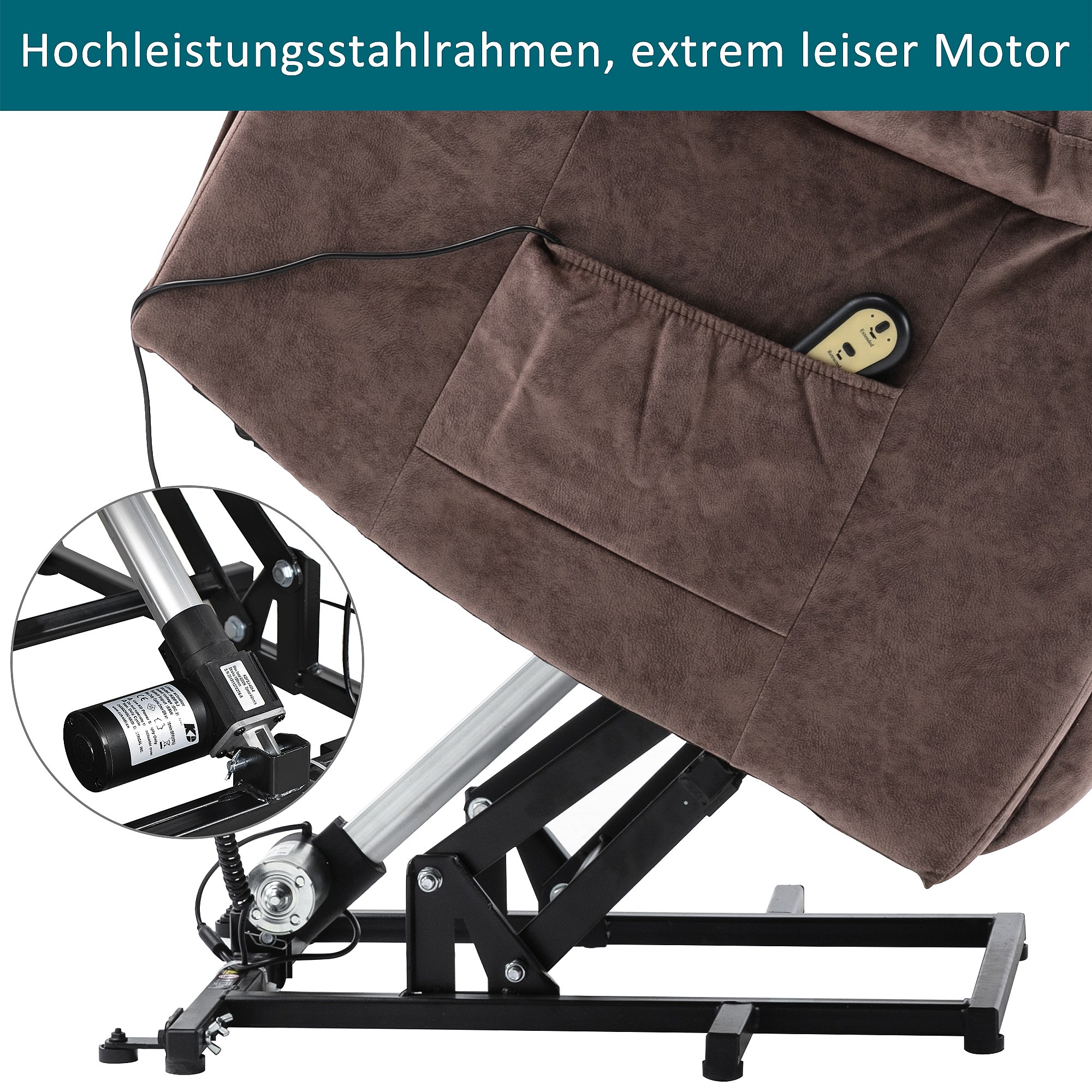 Fauteuil Massant KOMHTOM Inclinable 140° Avec Chauffage Et Rotation 360° - Noir, 110kg Max