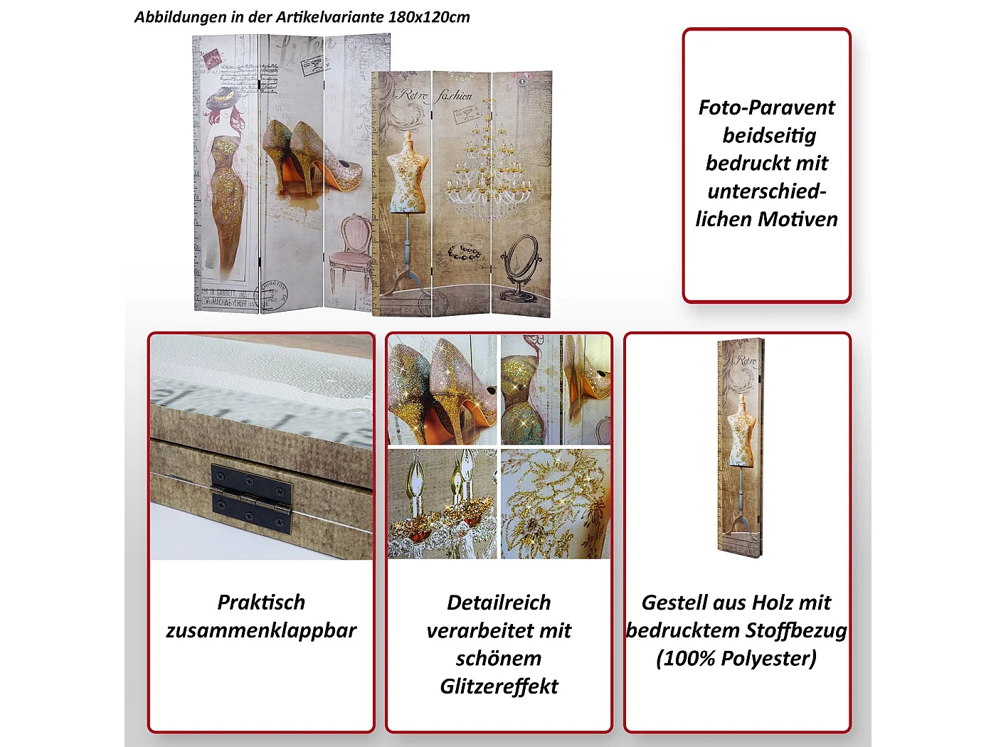 Paravent photo Retro,  180x200cm