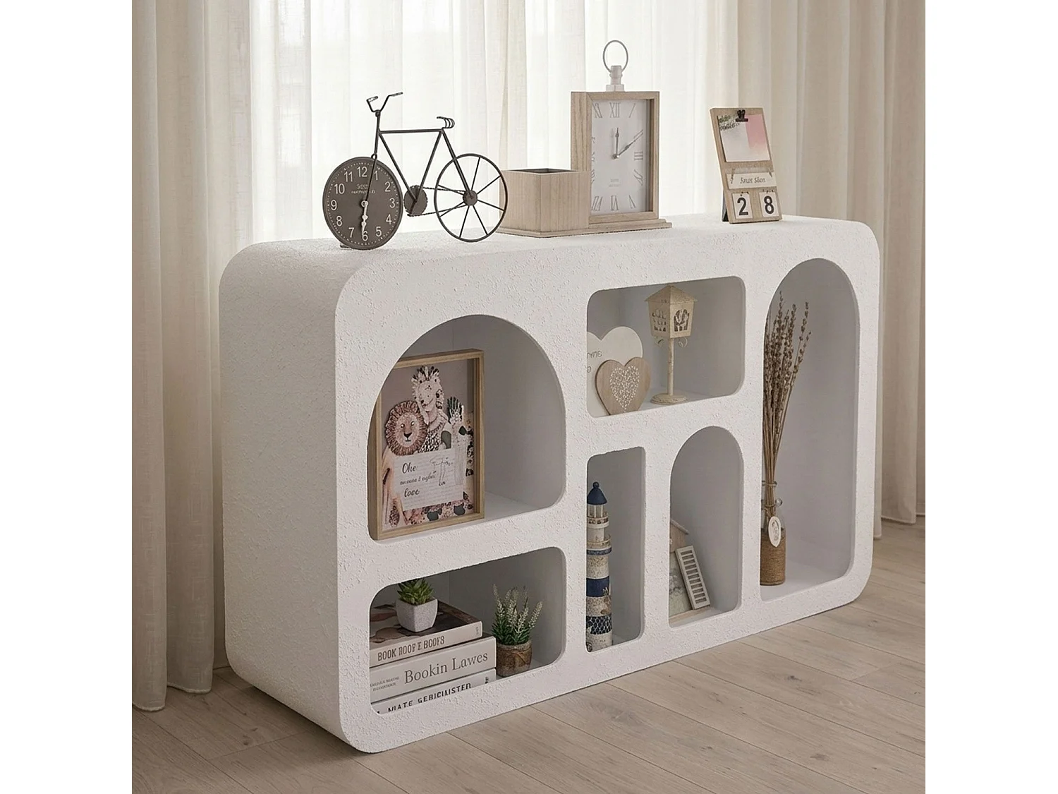 Buffet Navalor L130cm design arches style troglodyte Blanc