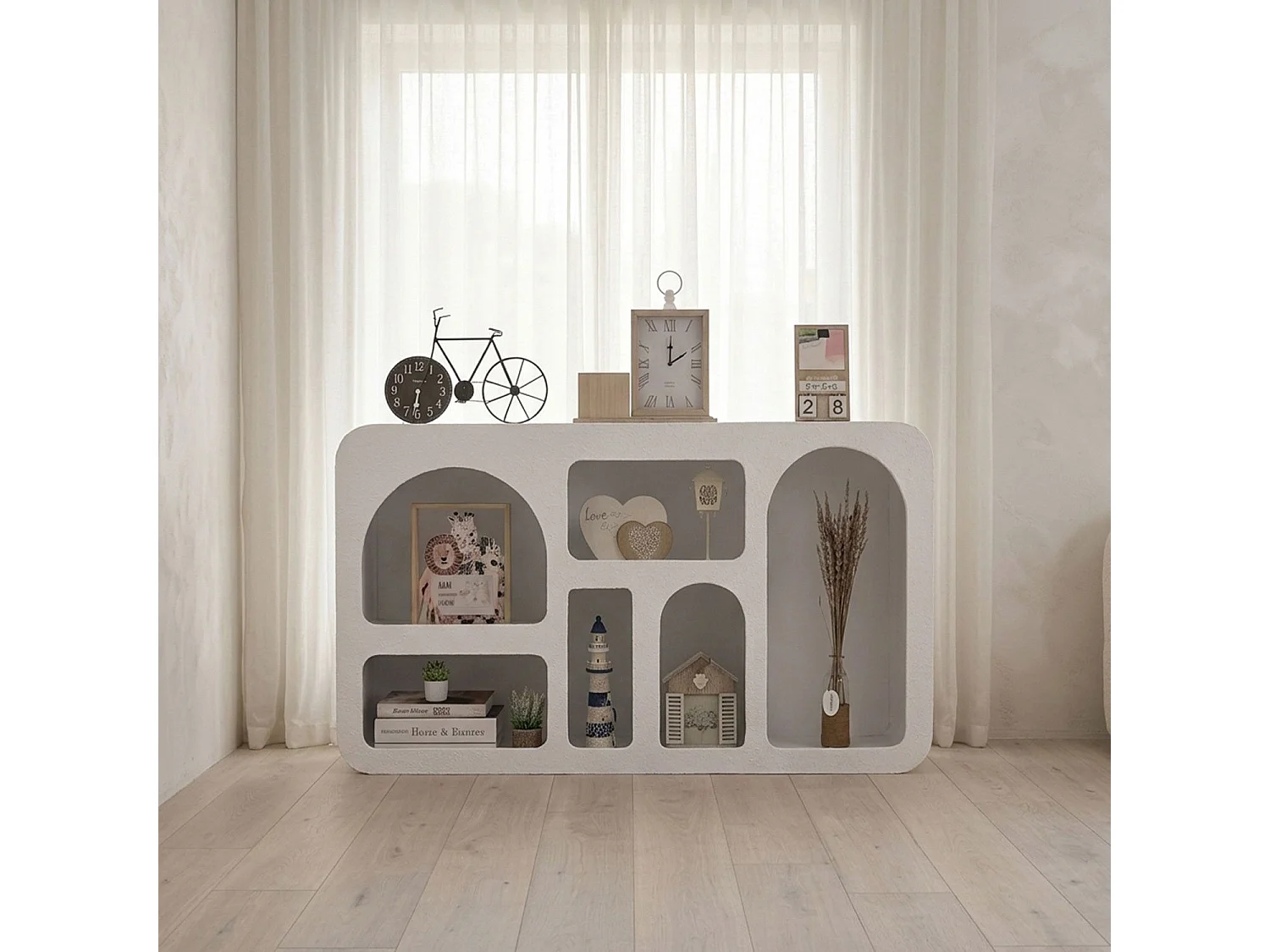 Buffet Navalor L130cm design arches style troglodyte Blanc
