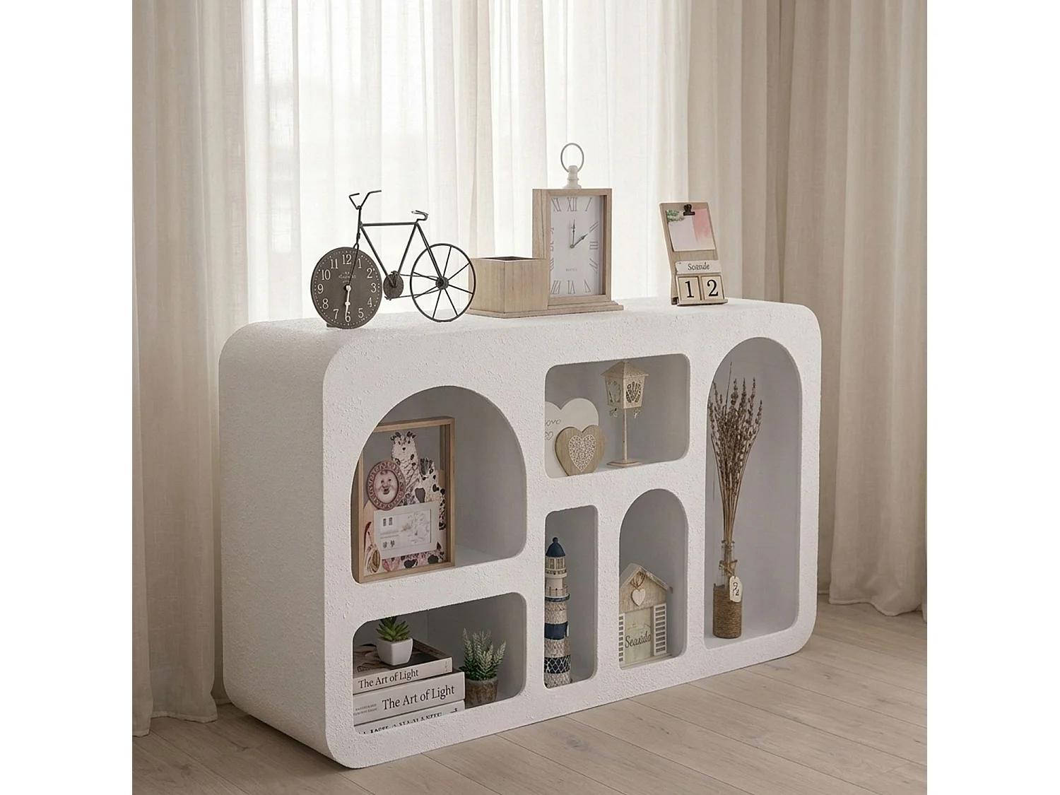Buffet Navalor L130cm design arches style troglodyte Blanc