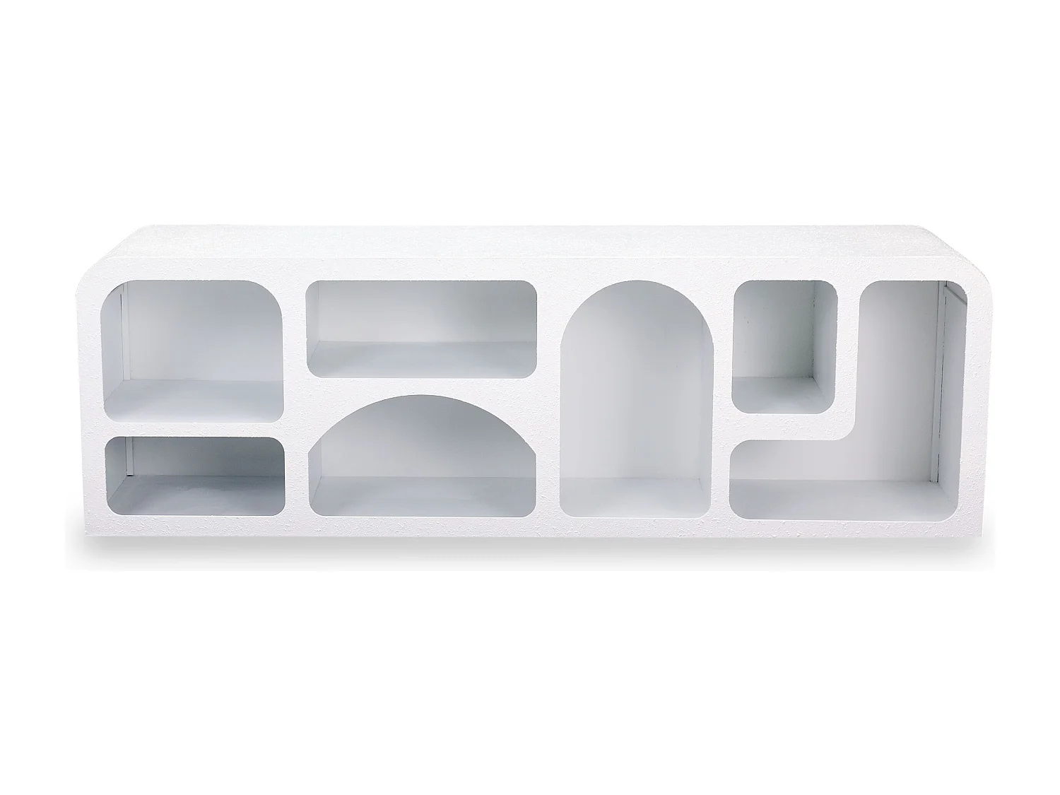 Credenza bassa Navalor L160cm design archi stile troglodita Bianco