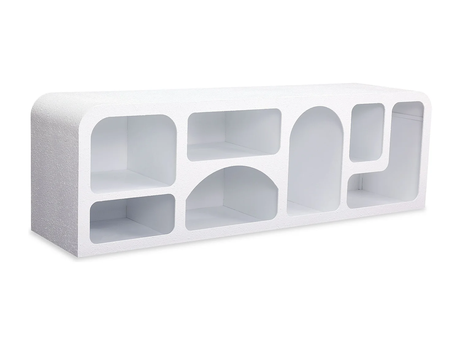 Credenza bassa Navalor L160cm design archi stile troglodita Bianco