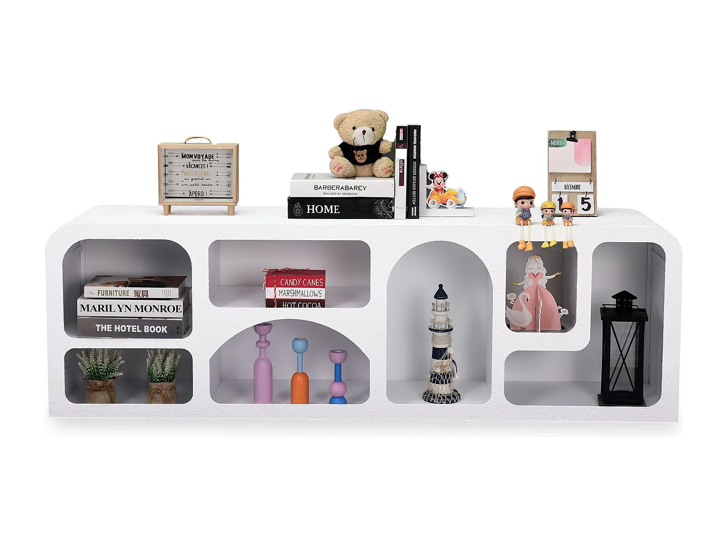 Credenza bassa Navalor L160cm design archi stile troglodita Bianco