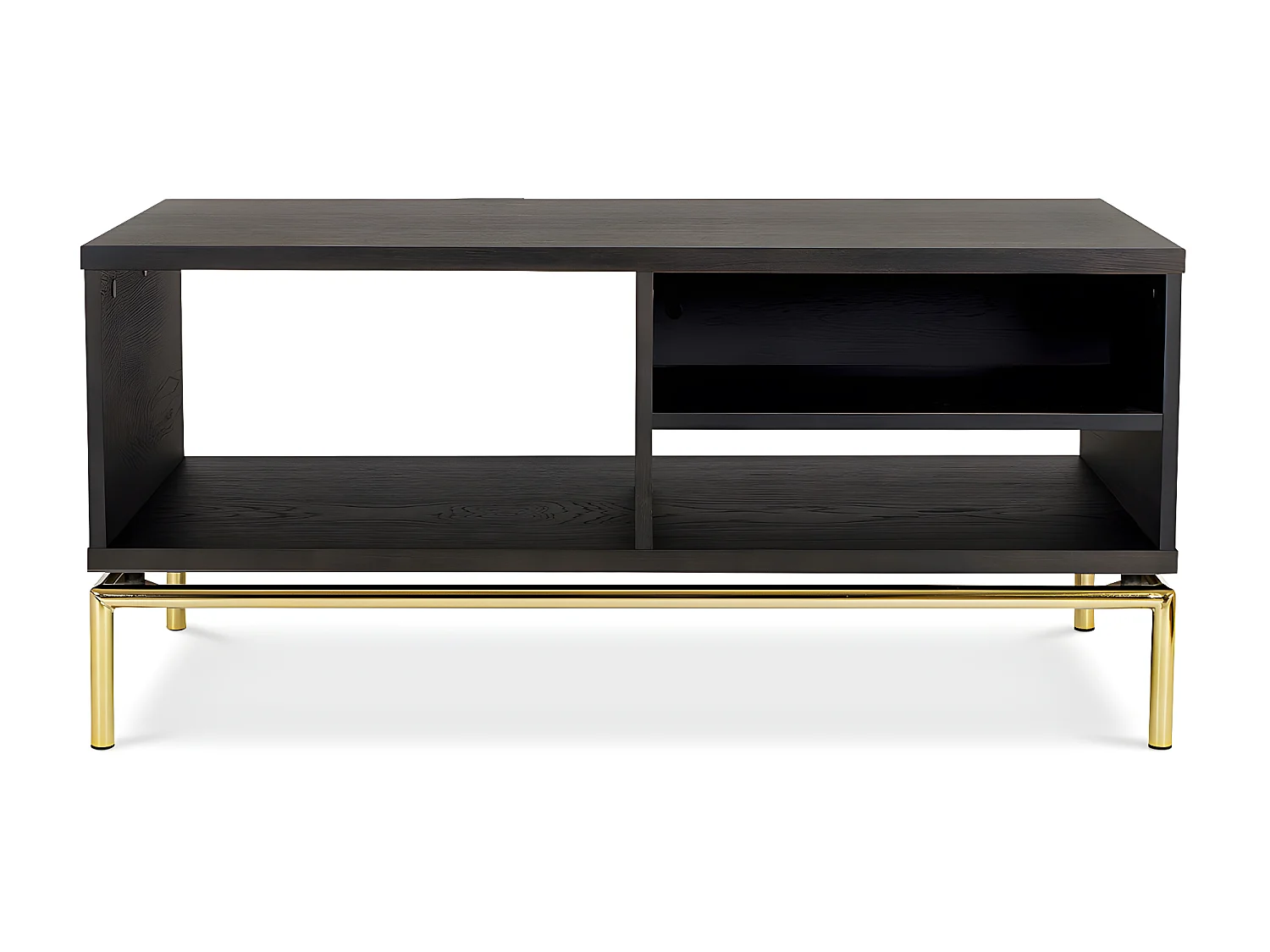 Meuble TV en Bois - Pieds dorés - Zone Chocolat