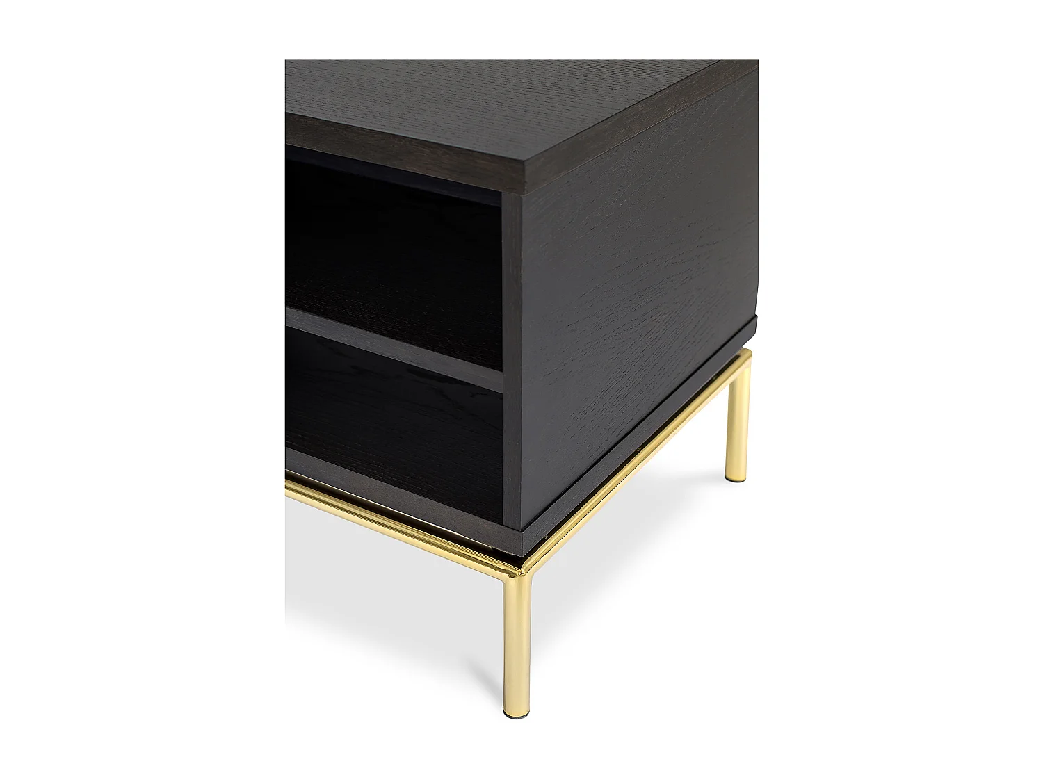 Meuble TV en Bois - Pieds dorés - Zone Chocolat