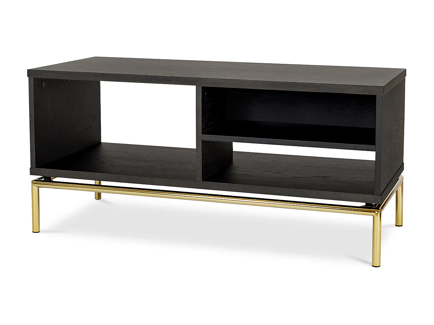 Meuble TV en Bois - Pieds dorés - Zone Chocolat