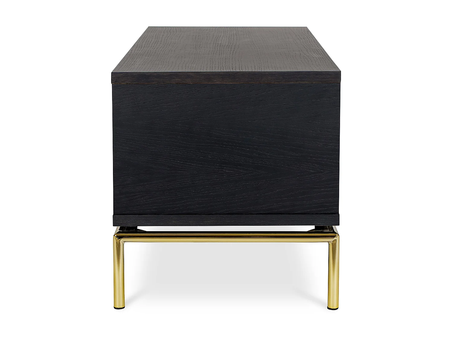 Meuble TV en Bois - Pieds dorés - Zone Chocolat