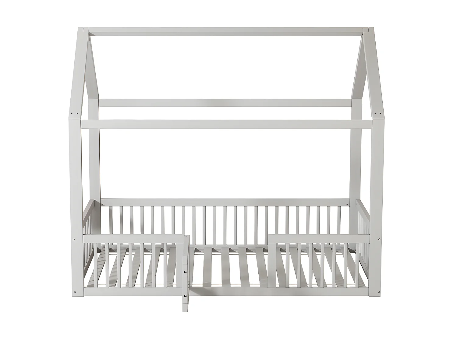 Lit cabane pour enfant - 90x200cm - en bois massif - Blanc