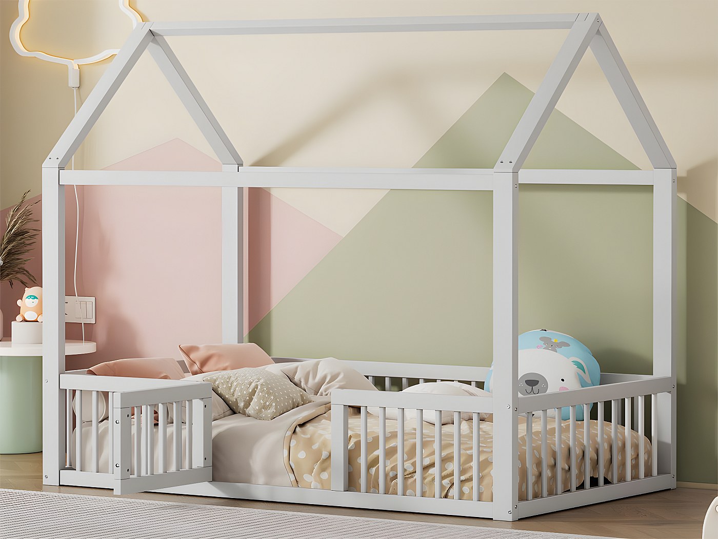 lit-cabane-pour-enfant-90x200cm-en-bois-massif-blanc