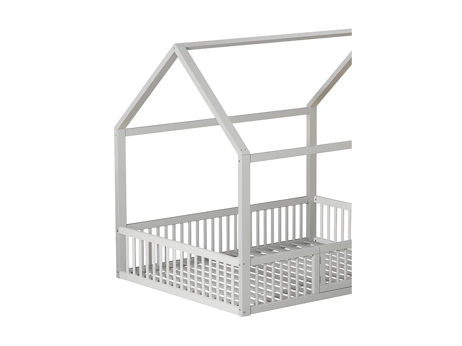 Cama cabina para niños - 140x200cm - madera maciza - Blanco