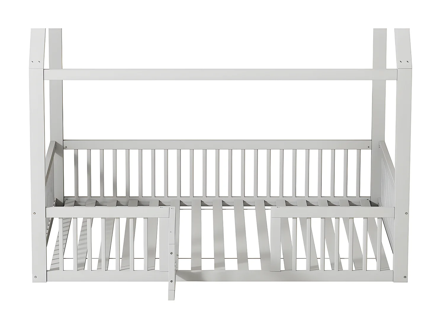 Cama cabina para niños - 140x200cm - madera maciza - Blanco