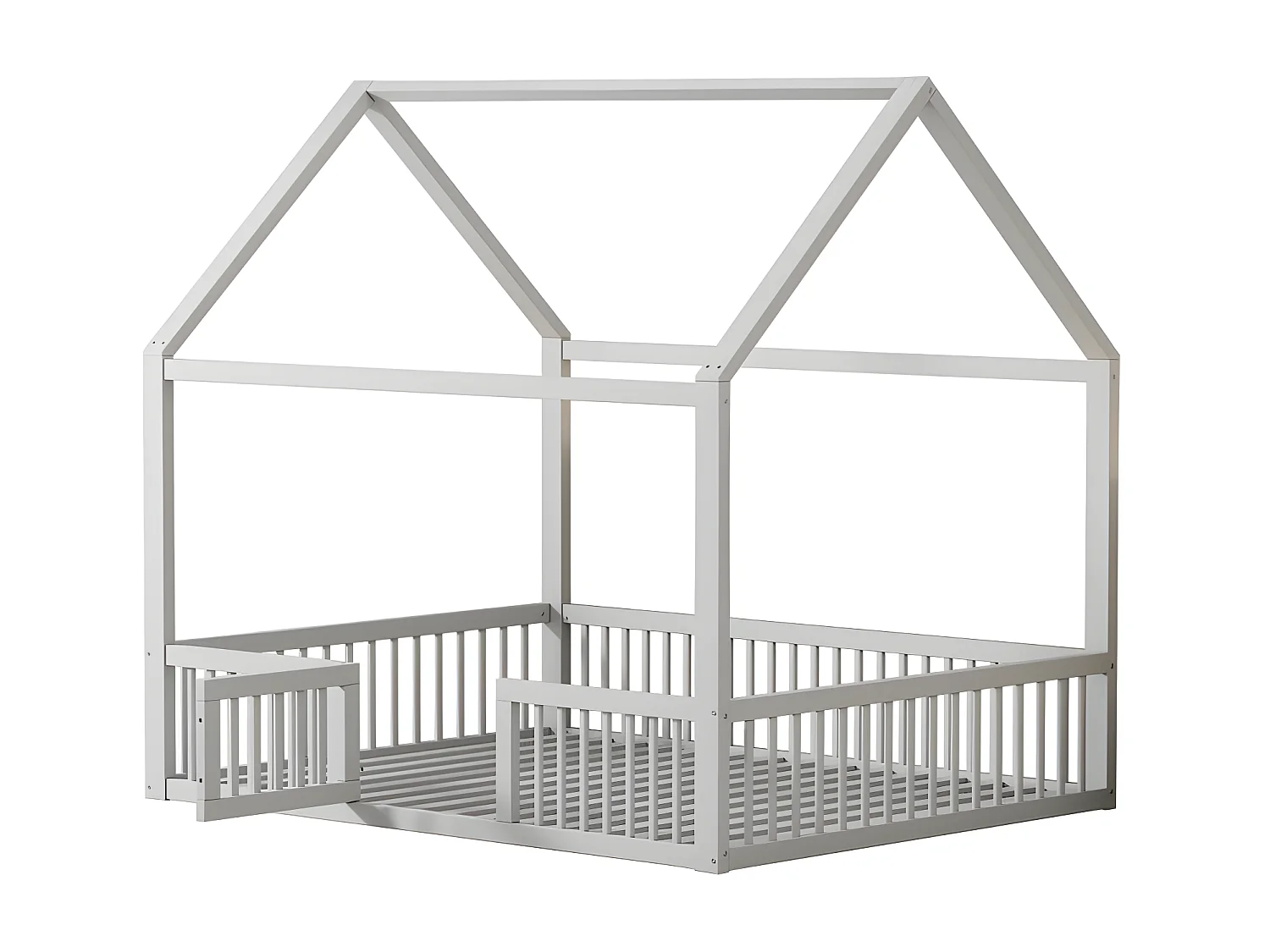 Cama cabina para niños - 140x200cm - madera maciza - Blanco