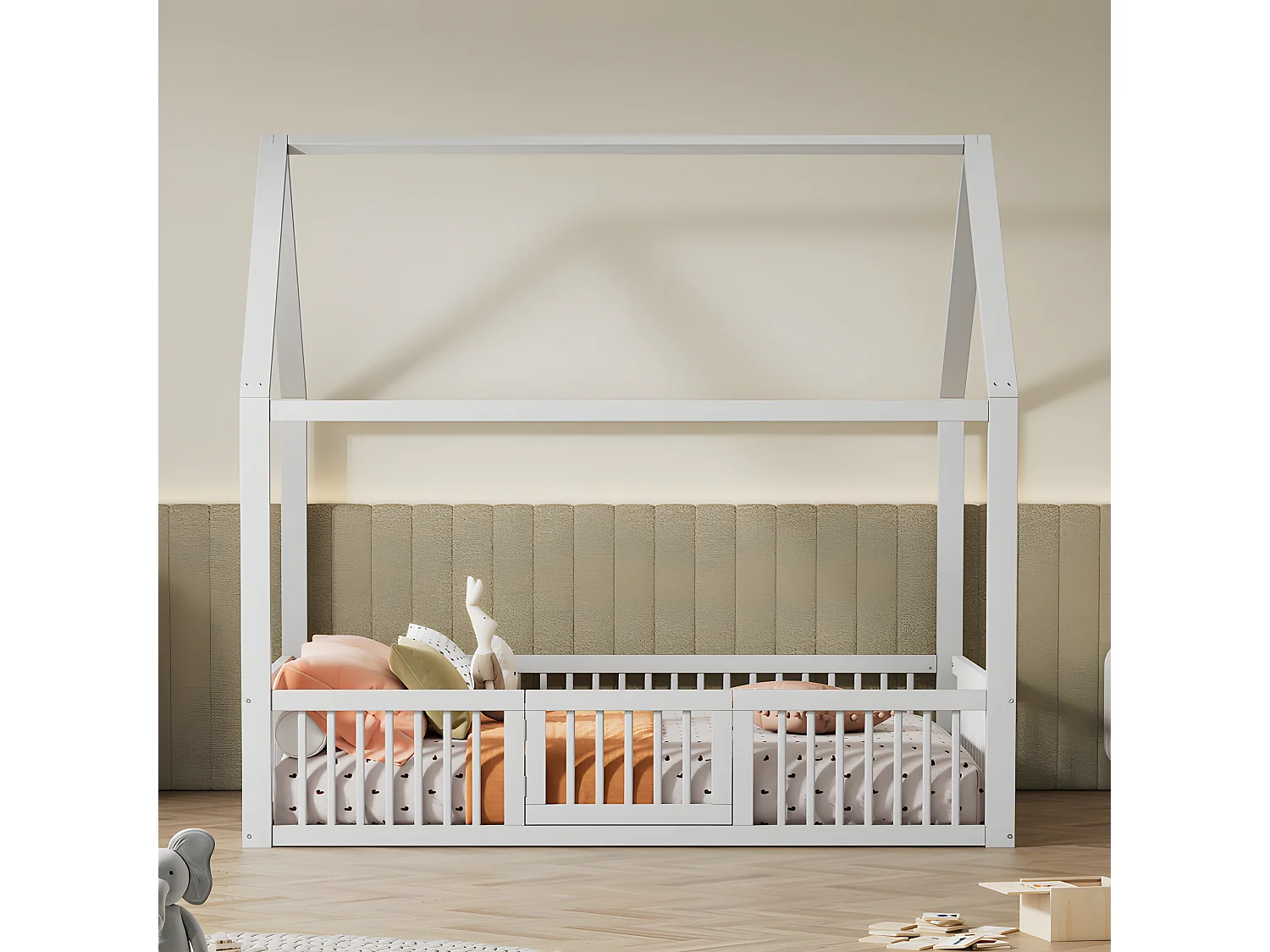 Cabinebed voor kinderen - 140x200cm - massief hout - Wit