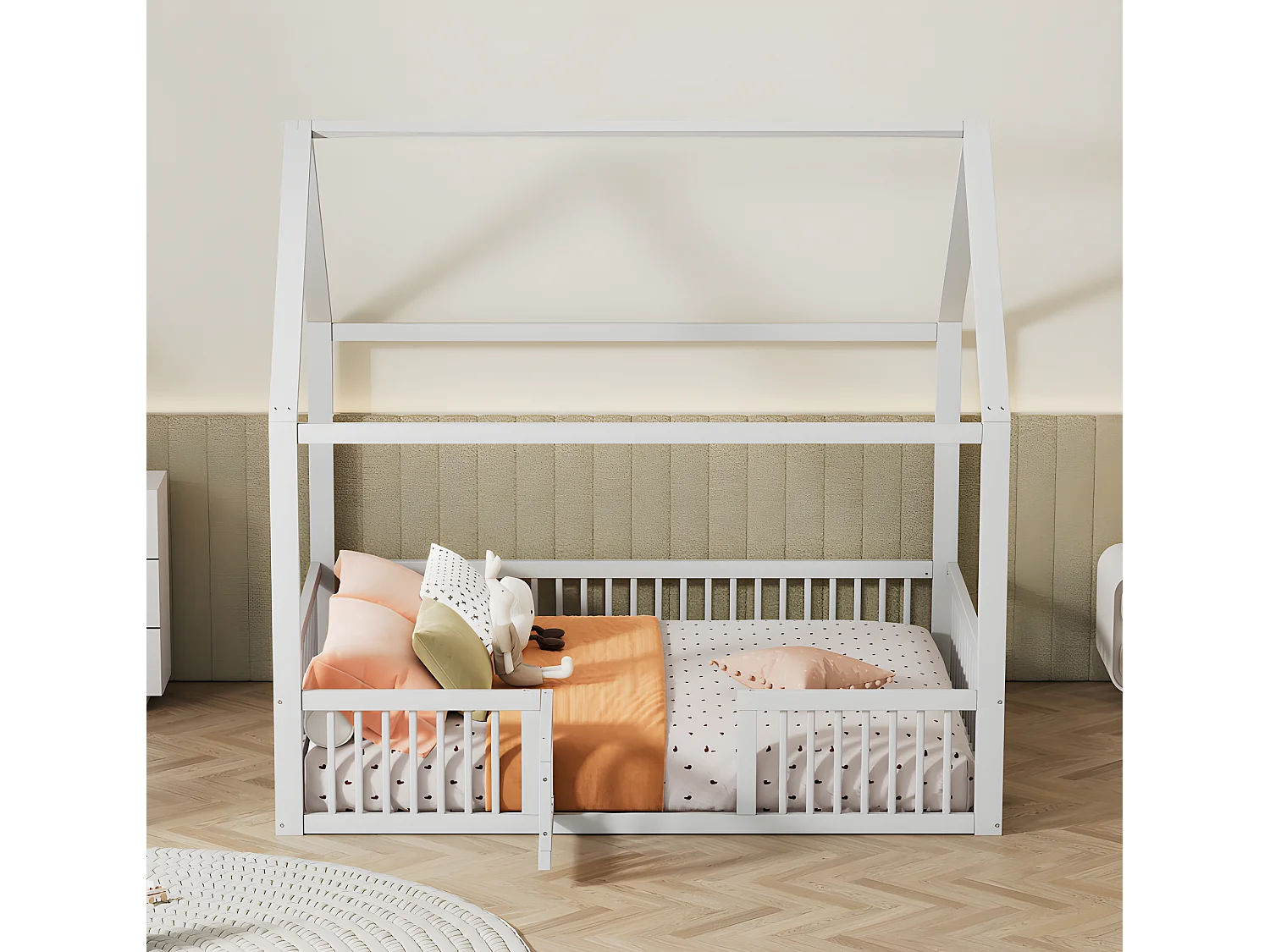 Cabinebed voor kinderen - 140x200cm - massief hout - Wit