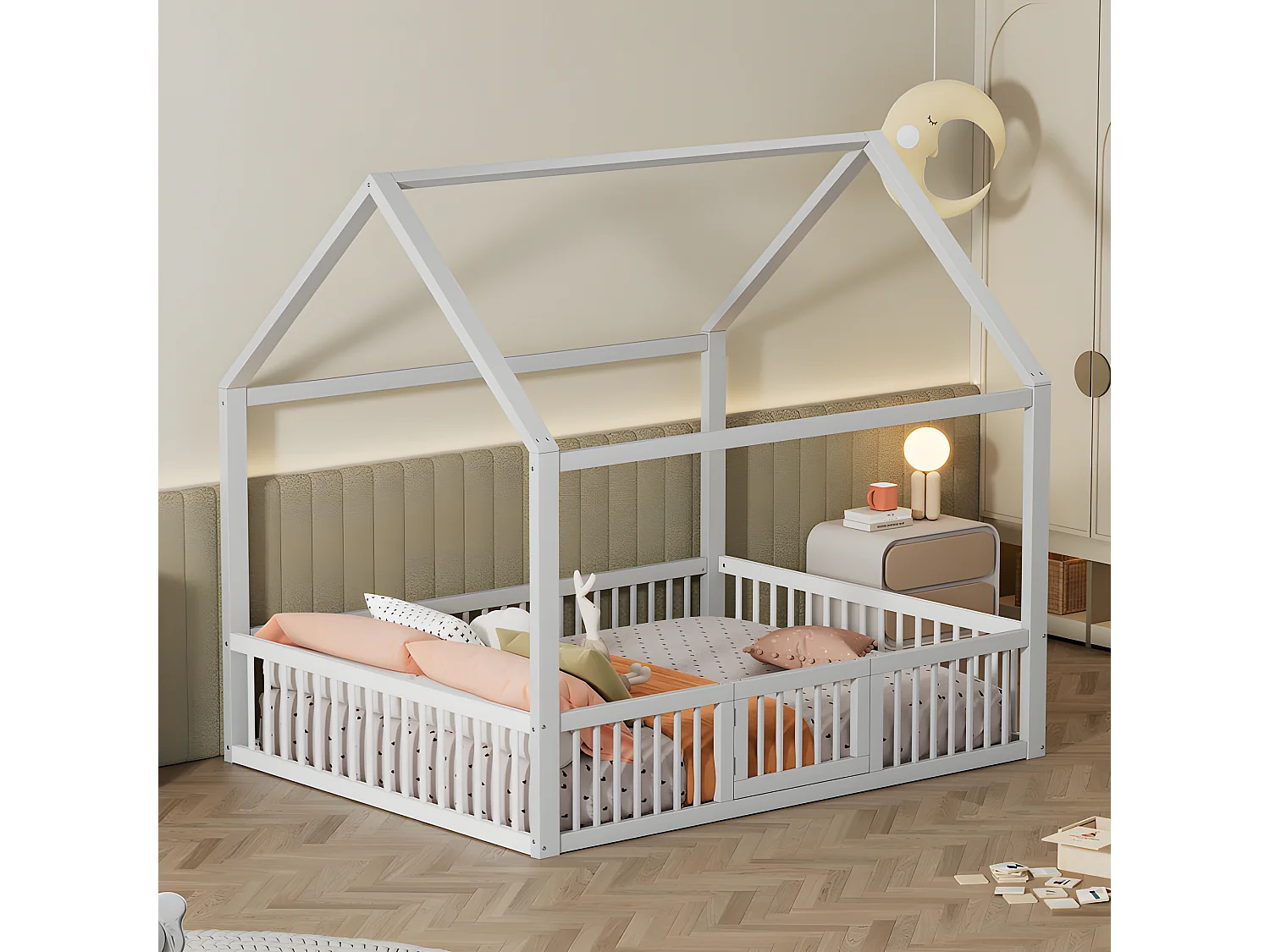 Cabinebed voor kinderen - 140x200cm - massief hout - Wit