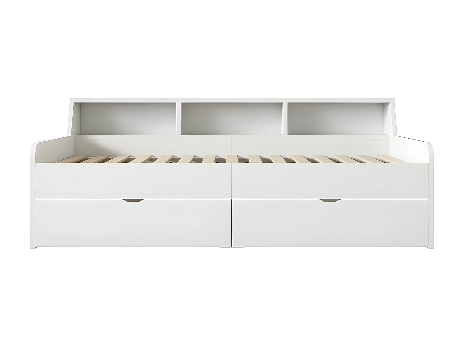 Lit banquette - Canapé lit 90x200cm avec 2 tiroirs - Blanc