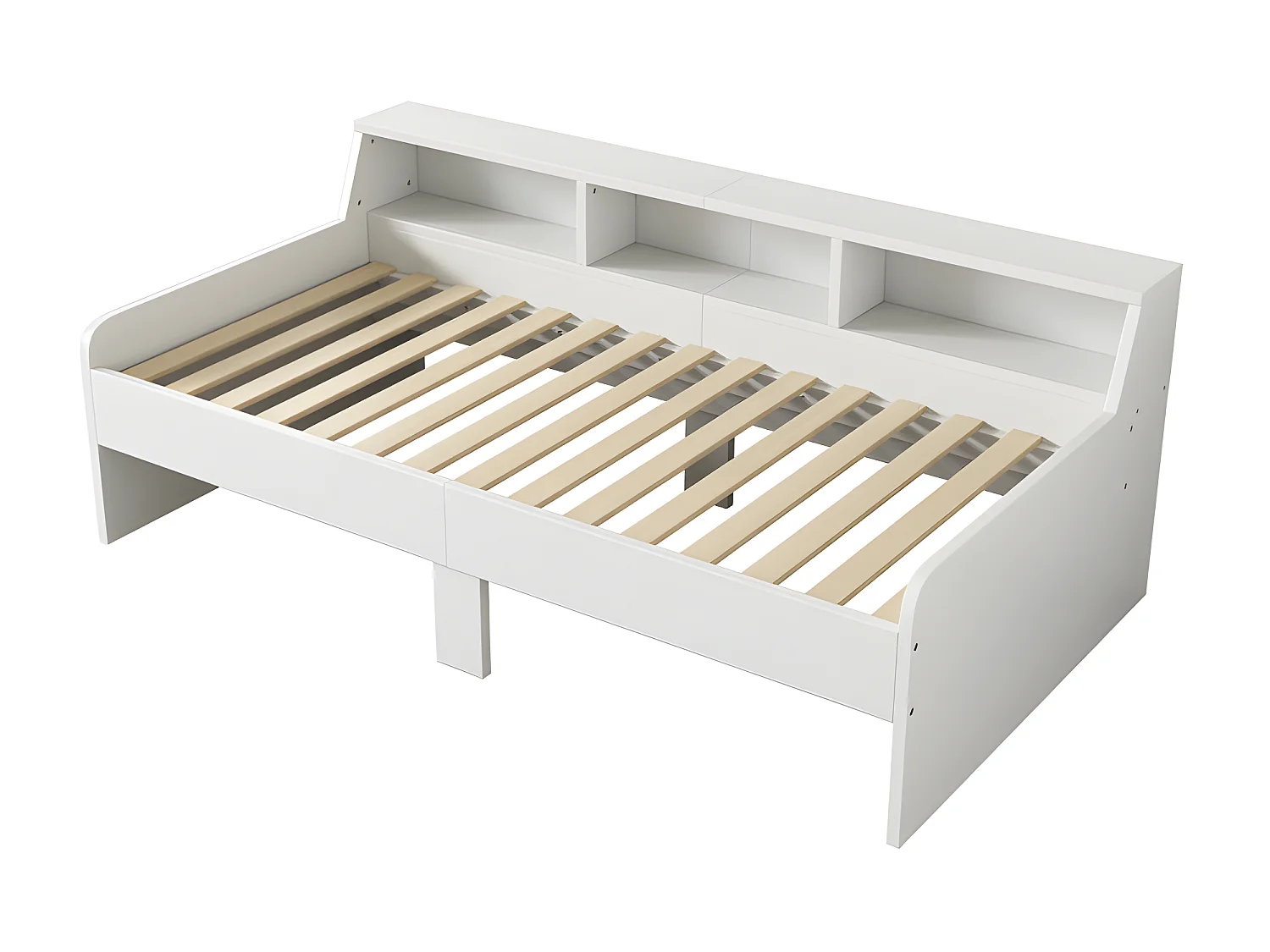 Lit banquette - Canapé lit 90x200cm avec 2 tiroirs - Blanc