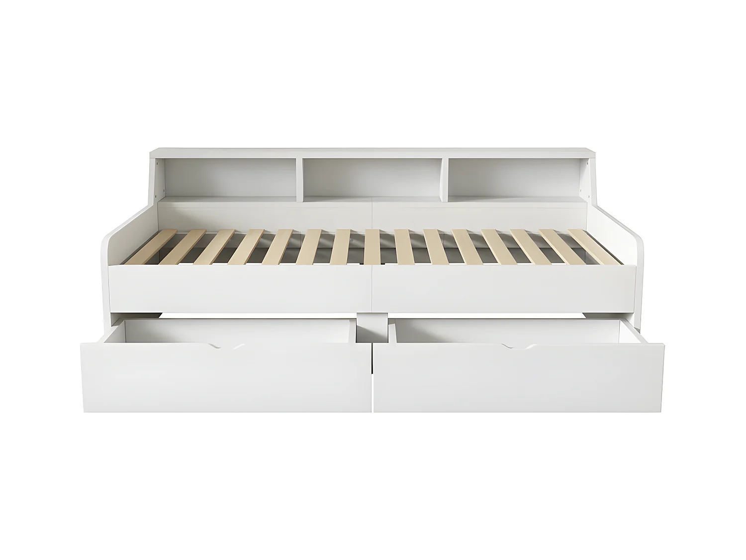 Dagbed - slaapbank 90x200cm met 2 laden - Wit