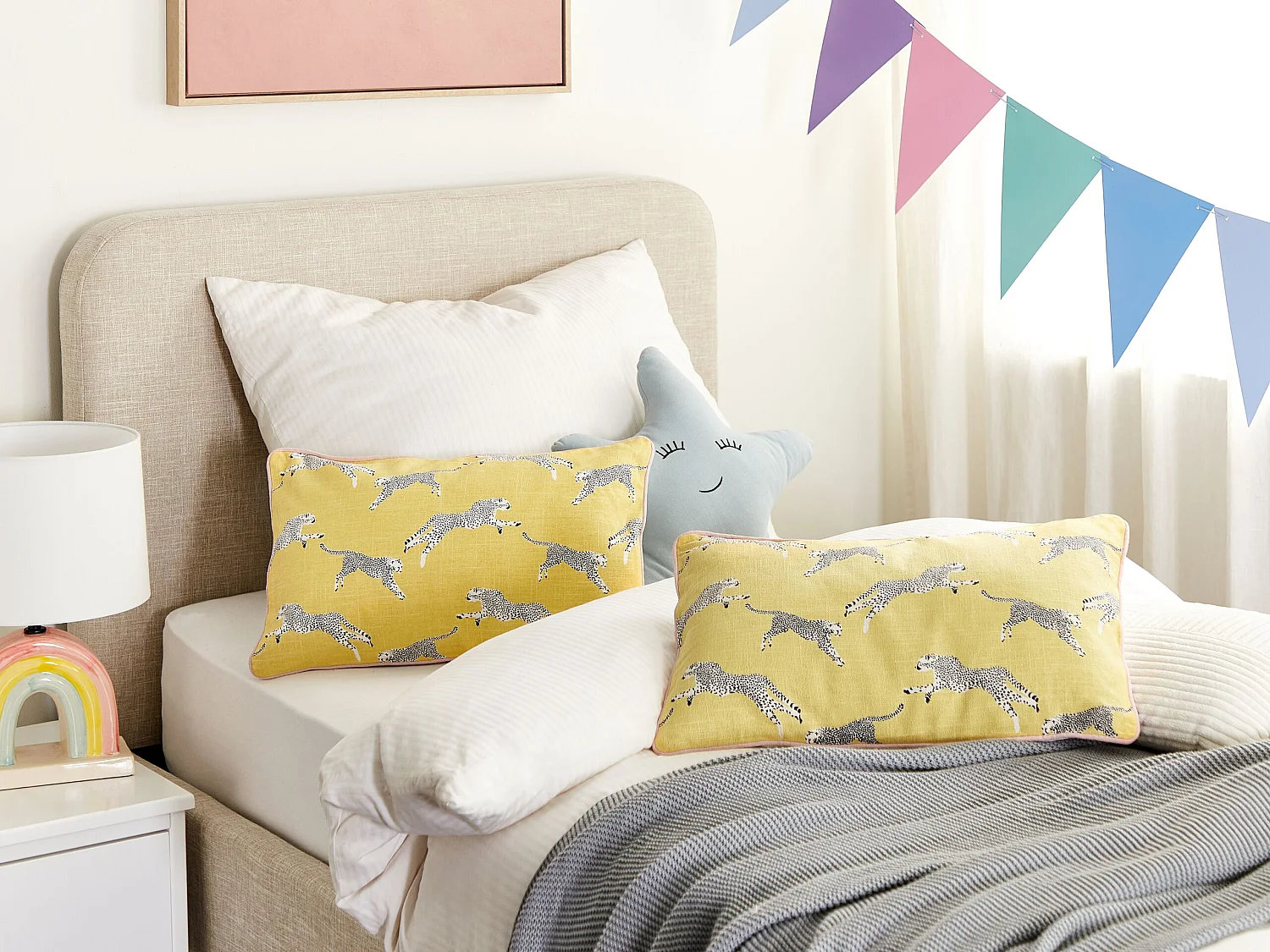 Lot de 2 coussins décoratifs ARALES Coton 30 x 50 cm Jaune