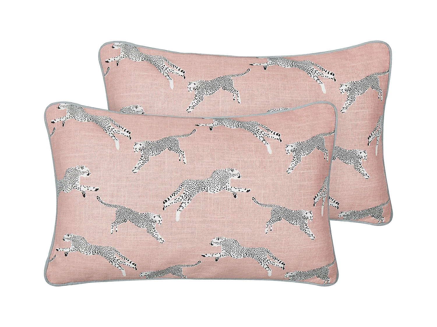 Lot de 2 coussins décoratifs ARALES Coton 30 x 50 cm Rose pastel Motif animal
