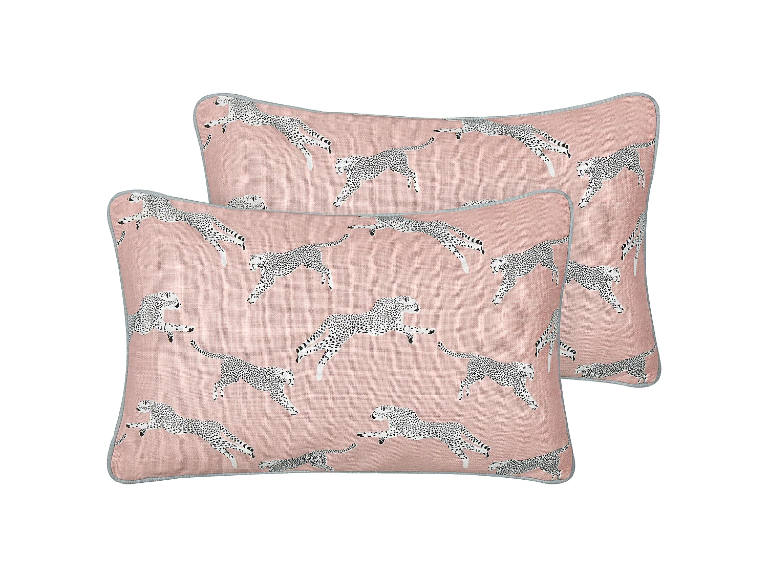 Lot de 2 coussins décoratifs ARALES Coton 30 x 50 cm Rose pastel Motif animal
