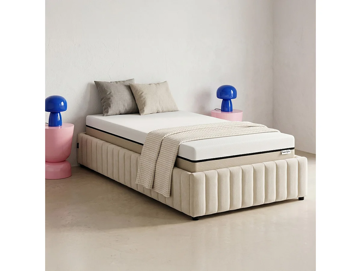 Matelas 90x190 cm Hybride à ressorts ensachés et mémoire de forme - 25 cm - Spring Elite