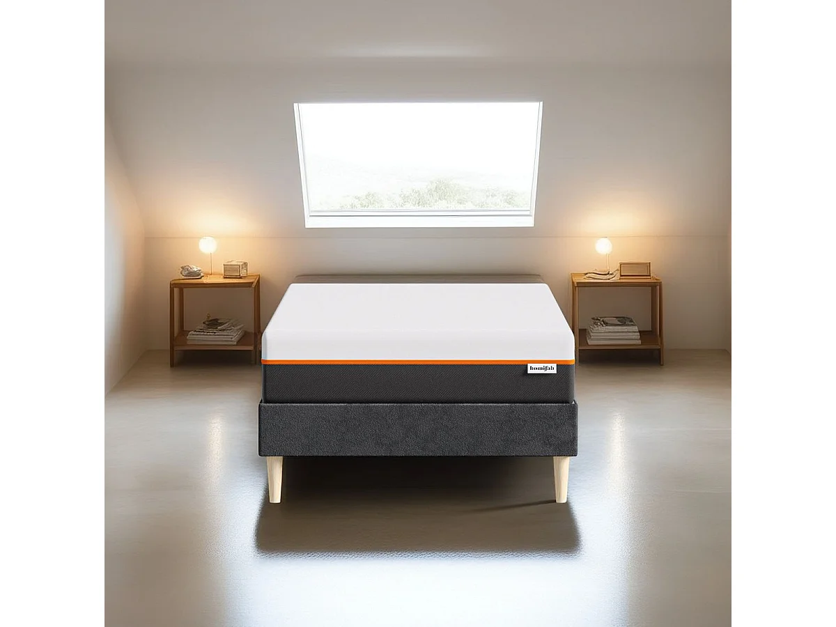 Matelas 90x190 cm mousse gel à mémoire de forme, double confort - 22 cm - Dual Confort