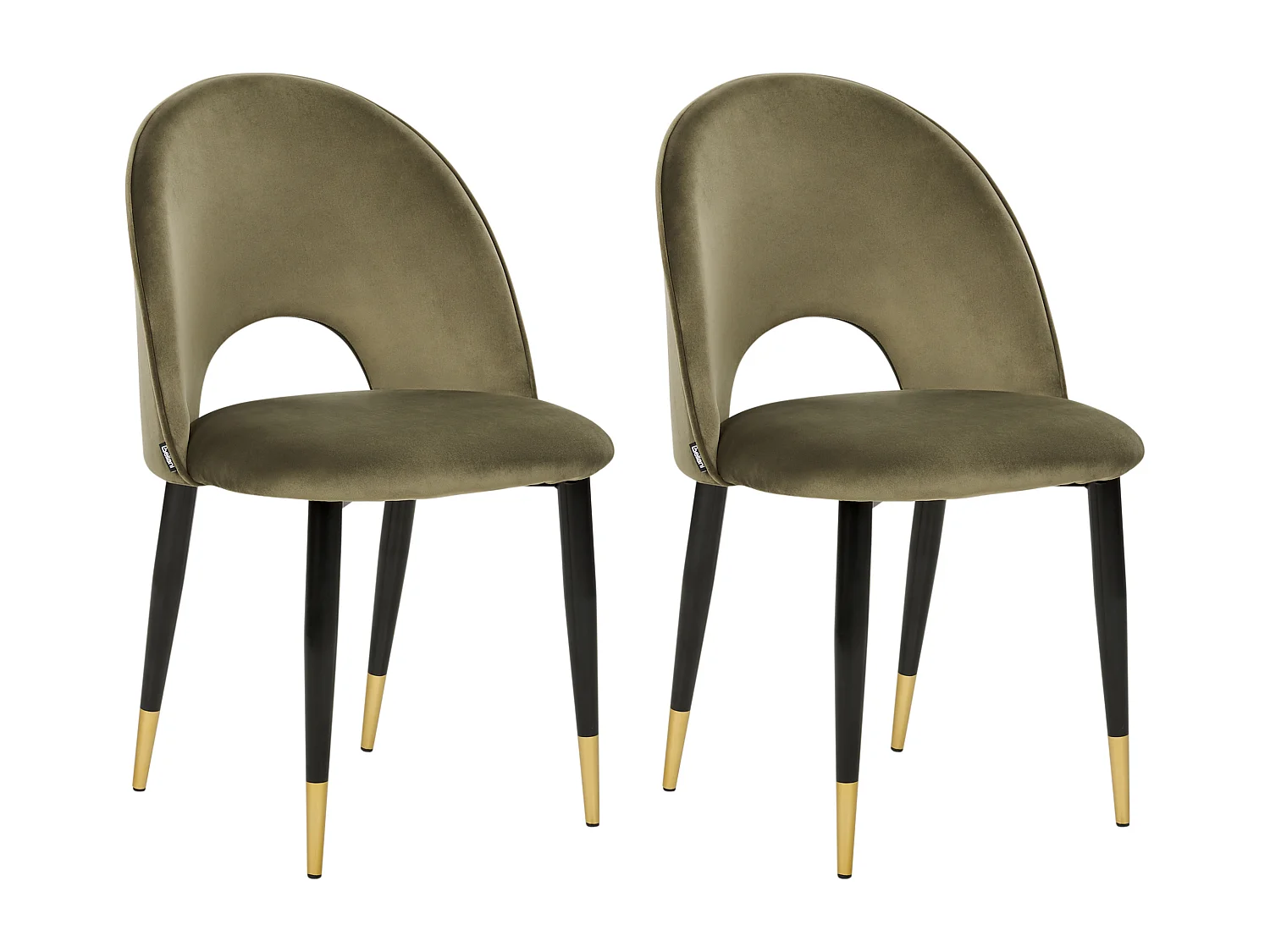 Set van 2 eetkamerstoelen MAGALIA Fluweel Olijfgroen