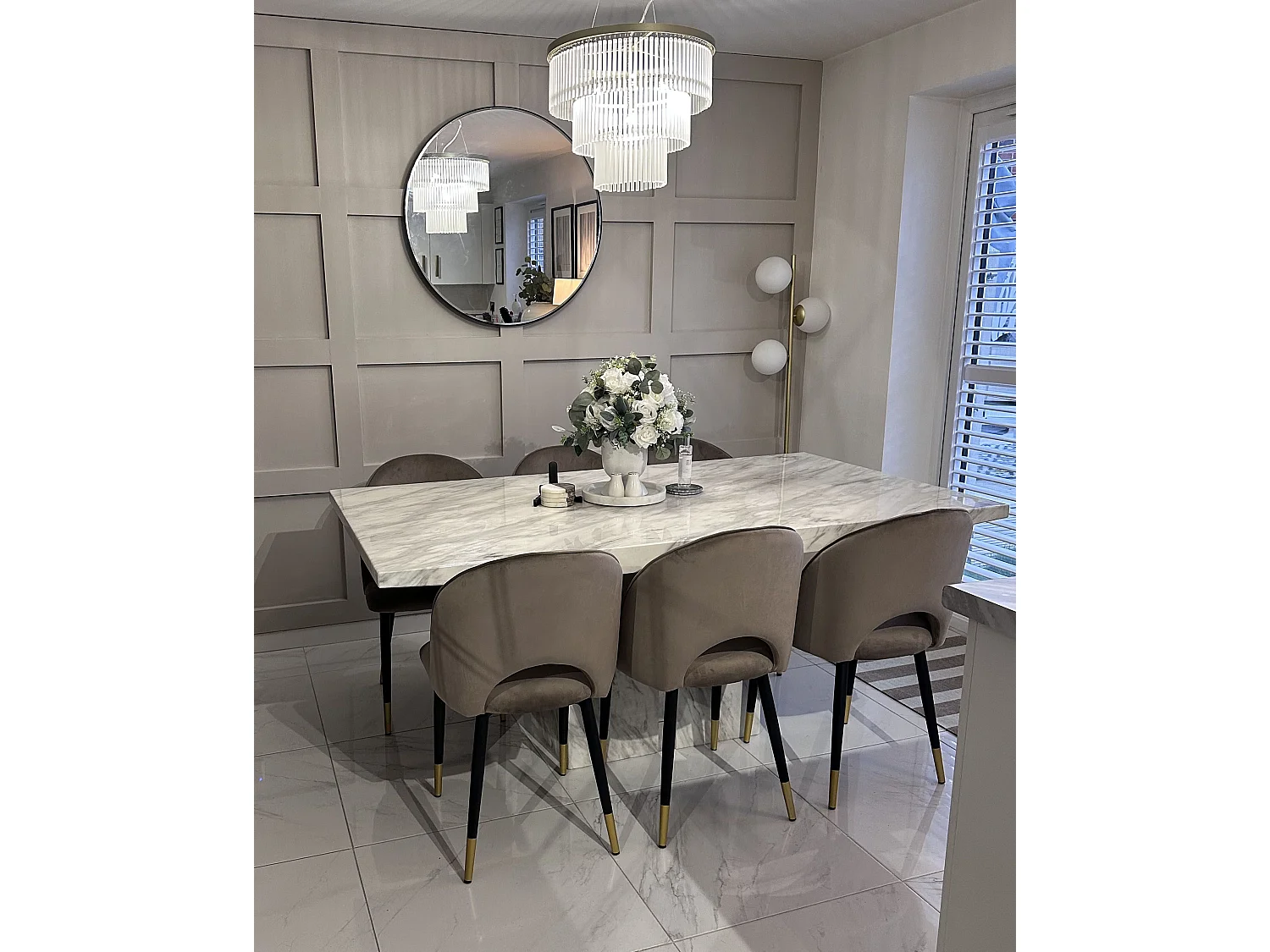 Conjunto de 2 cadeiras de jantar MAGALIA Veludo Taupe