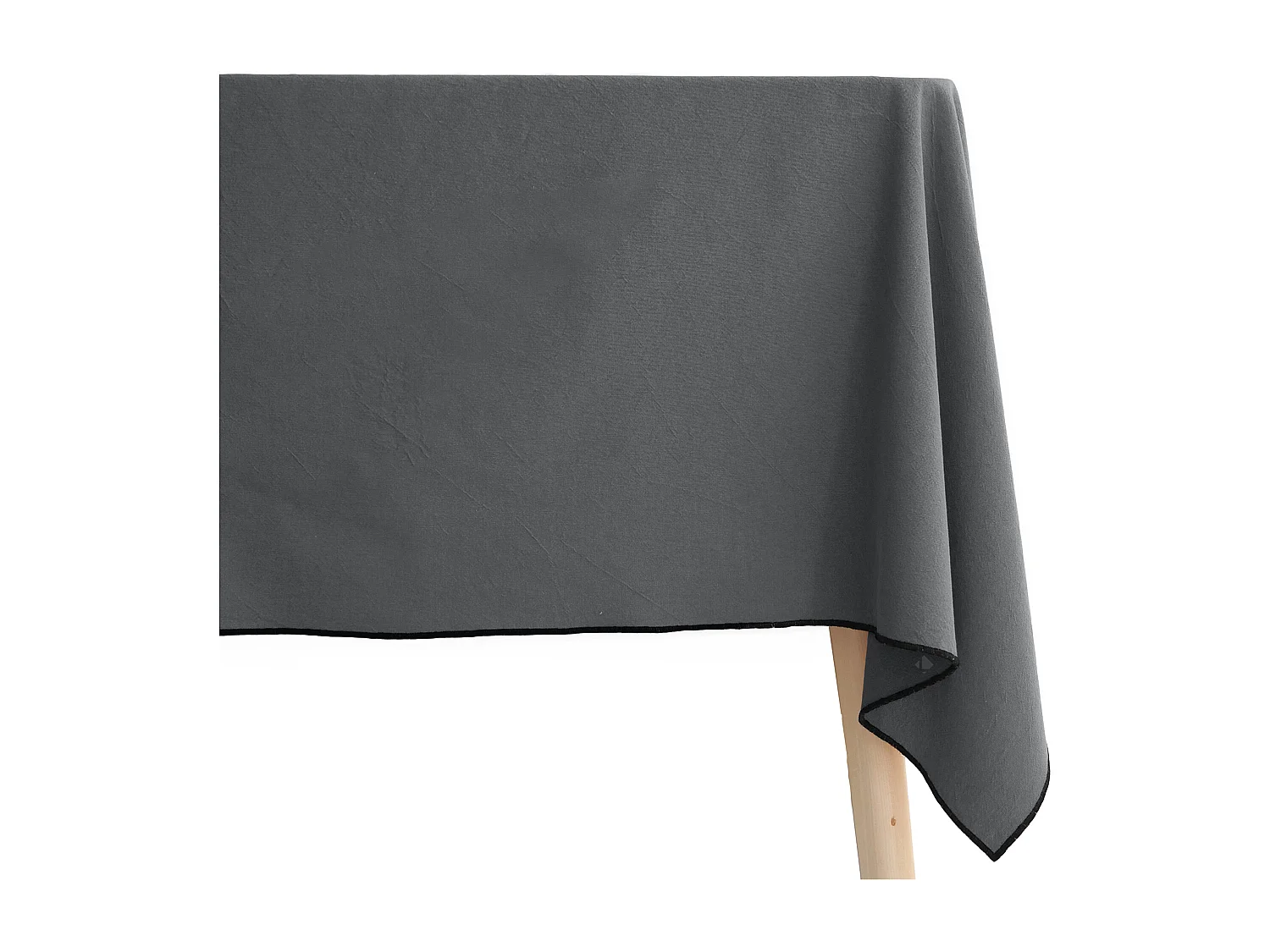 Nappe carrée coton 160x160 cm HONO gris Anthracite finition point bourdon