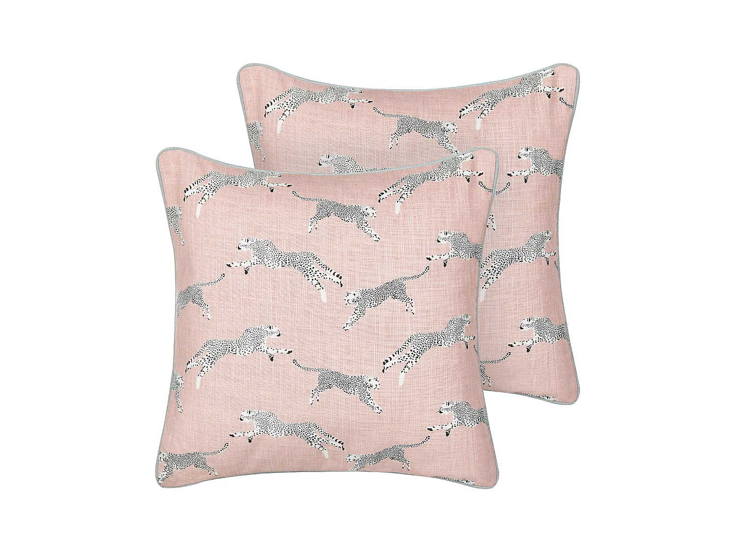 Lot de 2 coussins décoratifs ARALES Coton 45 x 45 cm Rose pastel Motif animal